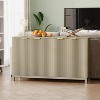 55"Fluted Sideboard Buffet Cabinet, Modern Credenza with Adjustable Shelves, Farmhouse Wood Accent Console Cabinet for Kitchen Living Room - 2 of 4