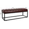 TUYOHW 54 Inch Upholstered PU Leather Bench with Metal Base,Modern Entryway Bench for Bedroom Living Room - 3 of 4