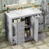 Whisen 36 in. Bathroom Storage Cabinet Bathroom Vanity with Resin Sink, Adjustable Shelves and 4 Drawers - 3 of 4