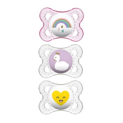 MAM Clear Triple Pack 0-6 Months - Pink/Clear 3ct