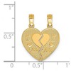 Black Bow Jewelry 14k Yellow Gold I Love You Heart Set of 2 Charm or Pendants, 17mm - 4 of 4