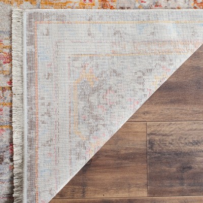 Vintage Persian Cream and Multi Synthetic 5' x 7' Area Rug