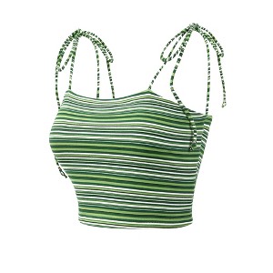 Allegra K Women's Tie Spaghetti Straps Sleeveless Summer Crop Cami Top - 1 of 4