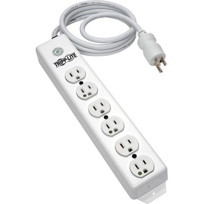 Tripp Lite Power Strip Hospital Medical 120V 5-15R-HG 6 Outlet 15' Cord Metal - NEMA 5-15P - 6 NEMA 5-15R Hospital Grade - 15ft