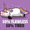 Girl's Design By Humans 50% Flawless 50% Lazy Cute Unicorn Gift By EduEly T-Shirt - 2 of 3
