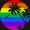 Men's Design By Humans Rainbow Summer By clingcling T-Shirt - 2 of 4
