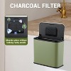 1.3 Gallon/5L Slim Trash Can with Lid, Stainless Steel Small Hanging Garbage Can with Inner Bucket & Charcoal Filter for Kitchen, Bathroom, Cupboard - 4 of 4