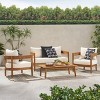 Christopher Knight Home Brooklyn Outdoor 4pcs Acacia Wood Chat Set with Cushions - 2 of 4