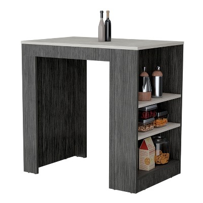 NicBex Kitchen Island Cart with 3 Side Shelves,Kitchen Island with Storage and Large Work Top,Modern Kitchen Cart,Island Table for Kitchen