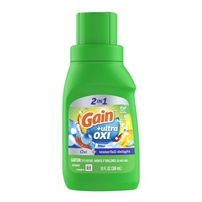 Gain Ultra Oxi Liquid Laundry Detergent, Waterfall Delight Scent, 6 Loads, 2-in-1, HE Compatible