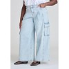 ELOQUII Women's Plus Size Wide Leg Cargo Jean - 3 of 4