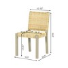 ModernLuxe Set of 2 Dining Chairs Rattan Bench Outdoor Bench, Farmhouse Modern, Champagne/Walnut - 3 of 4