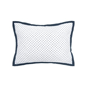 EY Essentials 20" x 26" Hanima Navy Cotton Standard Sham - Machine Washable - 1 of 3