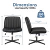 CAVINAS No Wheels Armless Desk Chair with Height Adjustment, Wide Seat Ergonomic Office Chair, 360° Swivel Cross-Legged Chair & Rocking Mode - 4 of 4