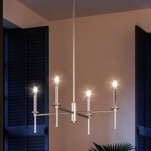 Urban Ambiance Luxury Contemporary Chandelier 10.375''H x 22.875''W,  Brushed Nickel Finish,  Parkes Collection, UHP4238 - 1 of 4