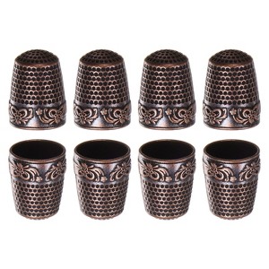 Unique Bargains Copper Finger Protector DIY Craft Embroidery Sewing Thimble 8 Pcs - 1 of 4
