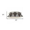 HomeRoots 20" X 20" Silver And Brown 100% Wool Geometric Zippered Pillow - 3 of 4