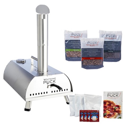 Wolfgang Puck Outdoor Pizza Oven Bundle, Wood Pellet Pizza Oven Silver :  Target