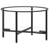 vidaXL Tea Table Black and Transparent 27.6 in. Tempered Glass - 2 of 4
