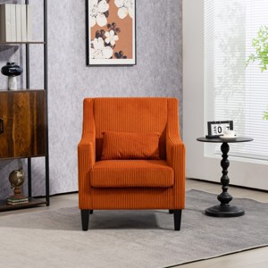 Modern Upholstered Accent Chair With Scooped Arms,Upholstered Armchair,Accent Chair Living Room,Single Sofa,Indoor Furniture-Maison Boucle - 1 of 4