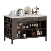 Famapy Kitchen Island Cart with Marble Countertop,2 Drawers,6 Shelves,Metal Legs,Ample Storage,Pantry Cabinet,Dining Table,All-in-One Kitchen Solution - 2 of 4