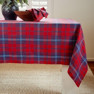 Solino Home Linen Plaid Tablecloth | Red Tartan Plaid - 1 of 4