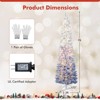 Costway 6/7 FT Snow-flocked Artificial Christmas Tree with 220 Warm White LED Lights, 8 Modes - 3 of 4