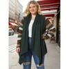 Agnes Orinda Women's Plus Size Christmas Asymmetric Colorblock Open Front Knit Cardigans - 3 of 4