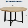 Round Dining Table for 4-47" Wood Circle Dinner Table with Metal Frame, Farmhouse Kitchen Dining Room Furniture for Home - 2 of 4