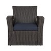 WestinTrends 4 Piece Conversation Outdoor Patio Sofa Set with Square Fire Pit Table - 4 of 4