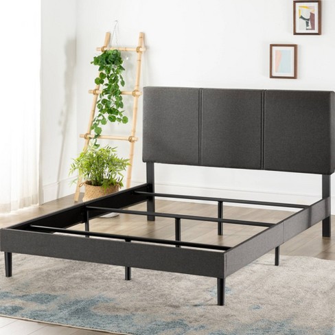 Queen Cambril Upholstered Bed Frame Gray Zinus Durable Steel Construction Polyester Headboard Target