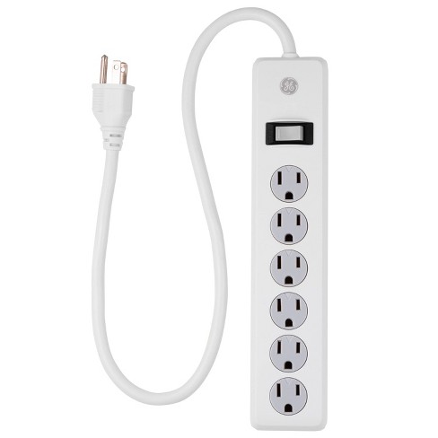 GE 6 Outlet Surge Protector 2' Cord White - image 1 of 4