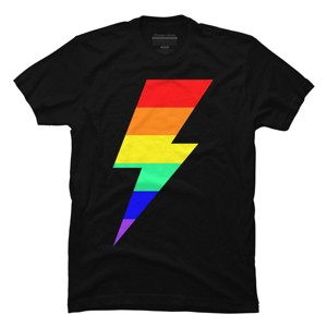 Adult Design By Humans Rainbow Pride Flag Lightning Bolt By T-Shirt - 1 of 2