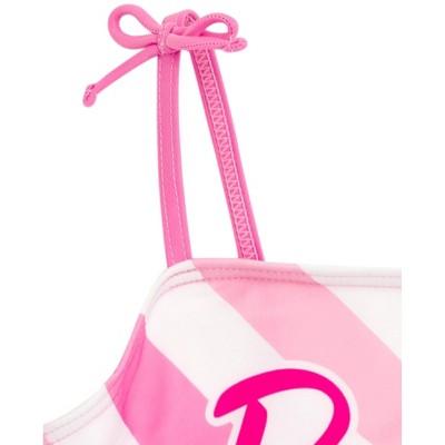 Barbie Little Girls One Piece Bathing Suit Pink / White 6 — фото 6
