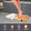 Bamboo Bath Mat - Foldable Wood Shower Mat, Non-Slip Bathroom Mat, Versatile for Indoor & Outdoor Use, Ideal Floor Mat for Spa, Sauna, Pool, 24" x 18" - image 2 of 4