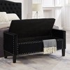 Grungis Velvet Tufted Button Storage Benches,Upholstered Storage Ottoman with Nails Trim and Armrest,Ottoman Bench for Living Room,Bedroom - 2 of 4