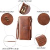 Ladies' Large Capacity Credit Card Wallet with RFID Theft Protection Double-Zip Pocket Genuine Leather Bifold Wallet Wristlet Clutch Bag - 4 of 4