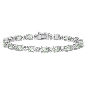 EVERLY JEWELRY | Sterling Silver 0.02 CT TW Diamond And 7 3/8 CT TGW Green Quartz Bracelet, 7.25-inch - 1 of 4