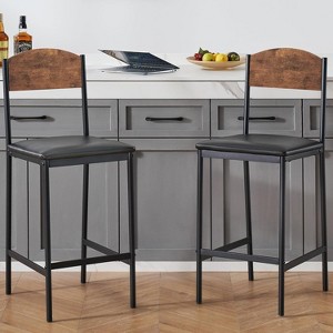 Jojoka Bar Table and Rack, Kitchen Table and Chairs for 2 with Upholstered Chairs - 1 of 4