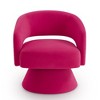 CAVINAS 360 Degree Swivel Chair, Upholstered Velvet Round Accent Chair, Barrel Chair with Open Backrest, Single Chair Armchair for Living Room - 2 of 4