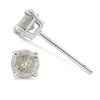 Silver 4-Prong Round-cut "Salt and Pepper" Diamond Classic Stud Earrings - 3 of 4