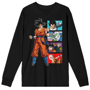 Dragon Ball Super Goku & Character Panels Adult Black Crew Neck Long Sleeve Tee - 1 of 4