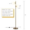 Costway 65''Sphere LED Floor Lamp w/2 LED Light Bulbs Foot Switch Bedroom Office Silver\Gold - 4 of 4
