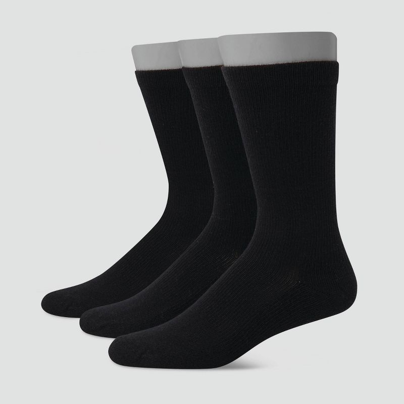 Hanes Premium Men&#39;s Compression Crew Socks 3pk - Black 6-12, 2 of 3