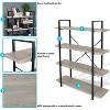 Sunnydaze 4 Shelf Industrial Style Freestanding Etagere Bookshelf with Wood Veneer Shelves - Oak Gray Veneer - 2 of 4