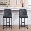 PAGED 25.2" Minimalist Counter and Bar Stools with Back Tufted,Upholstered Counter Stools for Kitchen Island&Dining Room - 2 of 4