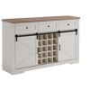 HDZNVF Farmhouse Cabinet with Sliding Barn Door, 58 inch Kitchen Cabinet, Storage Shelves, Antique White - 3 of 4