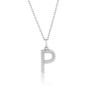 Bella Silver Sterling Silver, Rigid Design Initial 18" Pendant Necklace - 1 of 2