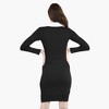 Artyska Women's Long-Sleeved V-Neck Collared Sheath Ribbed Party Cocktail Color Block Dress - 4 of 4