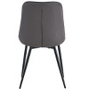 DOMETOUR Modern Dark Grey Fabric Dining Chair with Stylish Grid Pattern - 4 of 4